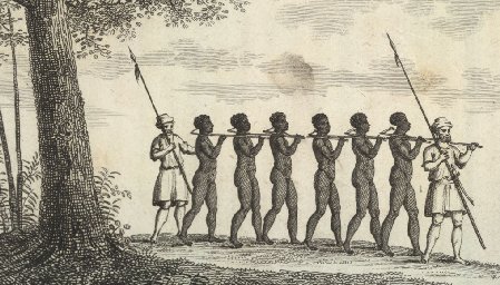 gevangen genomen slaven in Sénégal rond 1750