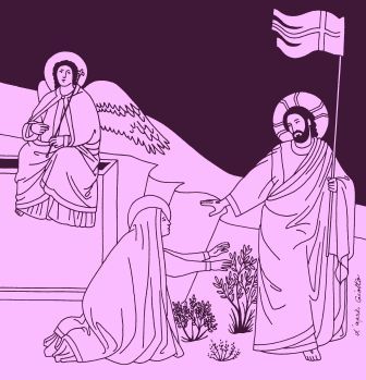 Ikoon naar Giotto. Toen zei Jezus tot Magdalena: houd me niet vast, want ik zal opstijgen naar mijn Vader...Joh. 20,17