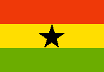 De Nationale vlag van Ghana.