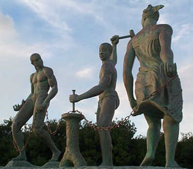 gedachtenis-monument van de afschaffing van de slavernij, op Curacao